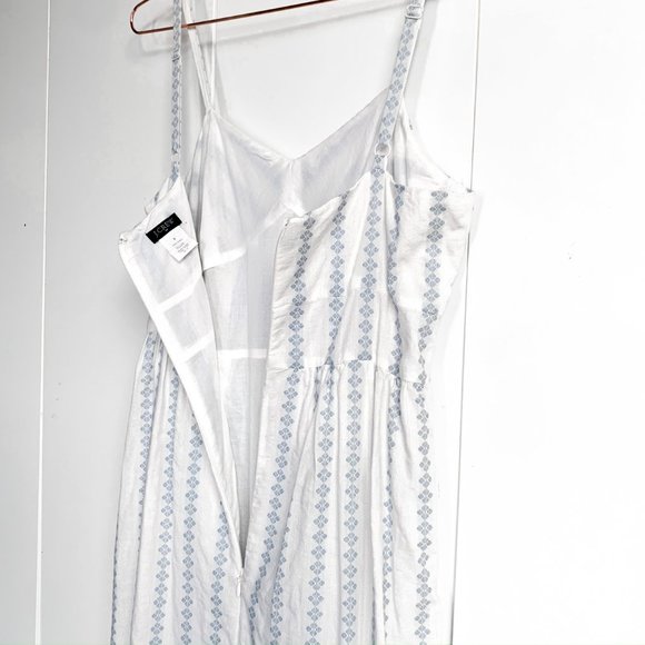 J.CREW cotton summer dress w/blue pattern; pockets - Picture 6 of 7